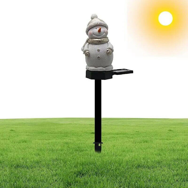 Солнечные фонари для дорожек, ландшафтные огни, светильник для дорожек на солнечной батарее, снеговик, экологически чистый прочный садовый фонарь на колышке для
