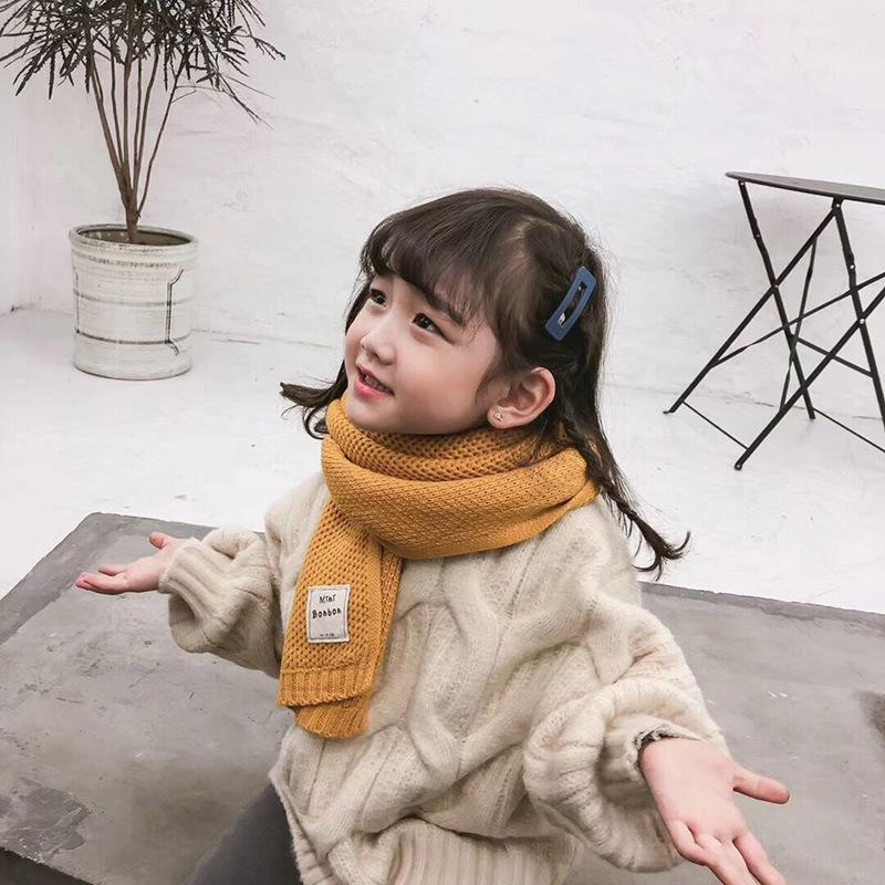 Kids Scarf Autumn Winter Korean Fashion Children's Knitting Baby Bib Wool Knitting Winter Versatile Female Warm Girl Boy