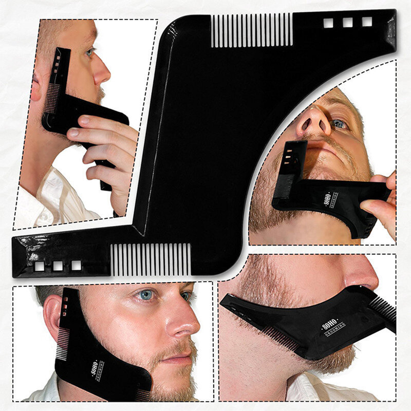 Double Sided Beard Shaping Comb para homens, Styling Tool, Barbear Facial Masculino, Navalha de depilação, Acessórios de corte