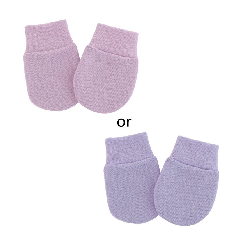 1 paio di guanti in morbido cotone antigraffio per bambini, calzini per le mani, forniture per neonati X90C