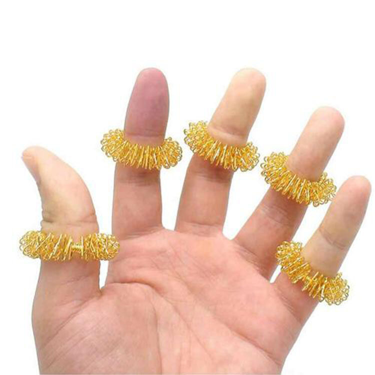 Heng Sheng-Aço Carbono Fio Anéis de Dedo, Formado Aliviar Stress Massageadores, Acupuntura Eletrostática, Toe Anéis, 3 Pcs