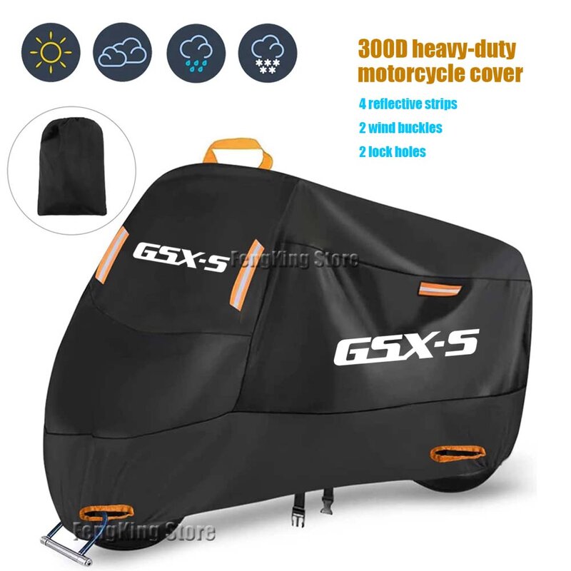 GSX-S750 GSX-S1000 GSXS750 GSXS1000 GSXS 오토바이 커버, 방수 야외 스쿠터 UV 보호대 레인 커버
