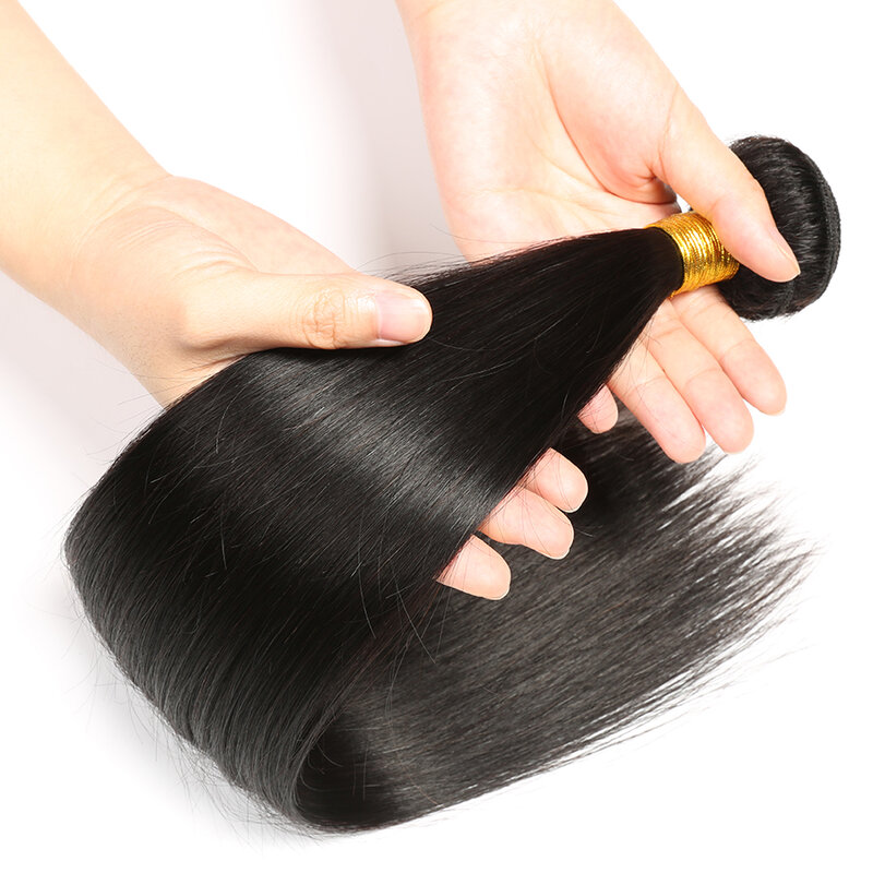 Extensiones de cabello humano brasileño 100% Remy, mechones rectos de hueso, Color Natural, 10-30 pulgadas, gran oferta