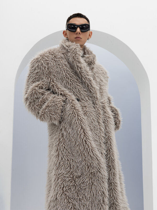 Модные длинные меховые толстые пальто с хлопковой подкладкой свободные большие Наплечные пальто с подкладкой высококачественные однотонные меховые пальто с длинным рукавом
