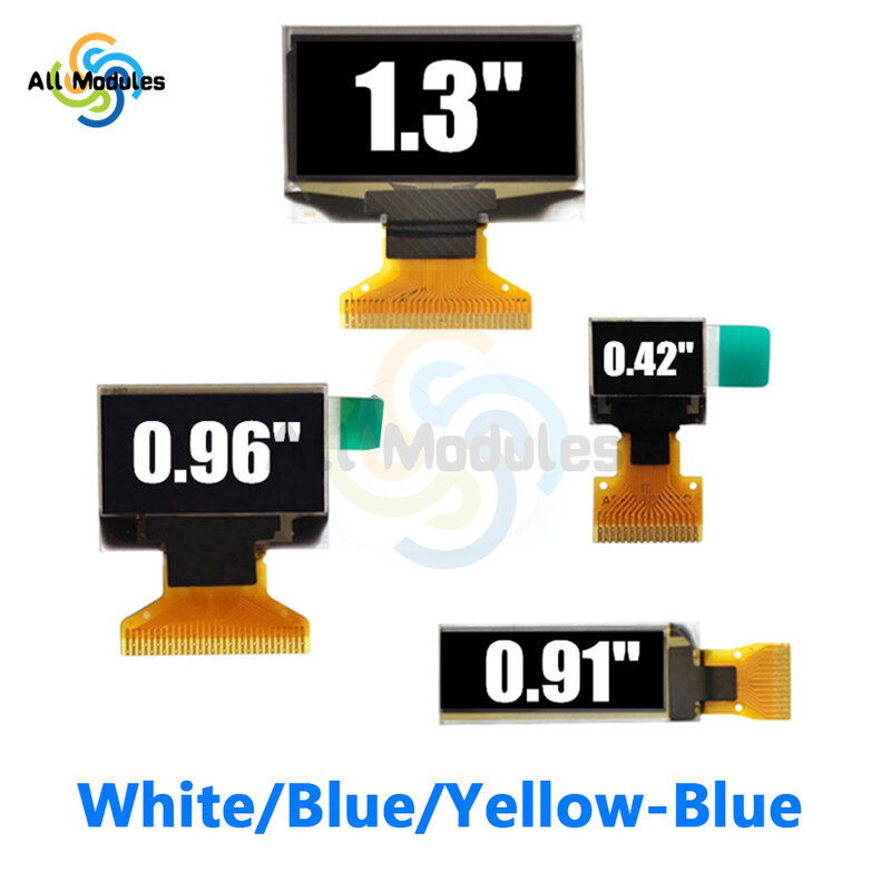 OLED عرض LCD 0.42 0.91 0.96 بوصة أزرق أبيض شاشة LCD وحدة عرض OLED وحدة 1.3 ''0.42'' 0.91 ''0.96'' 1.3 ''لاردوينو