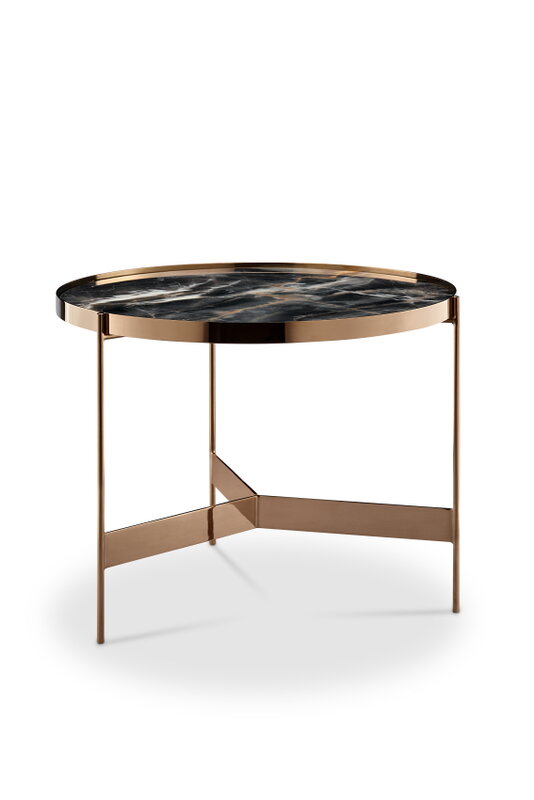 Customized Nordic simple living room circular marble top coffee tables furniture with metal stainless steel legs