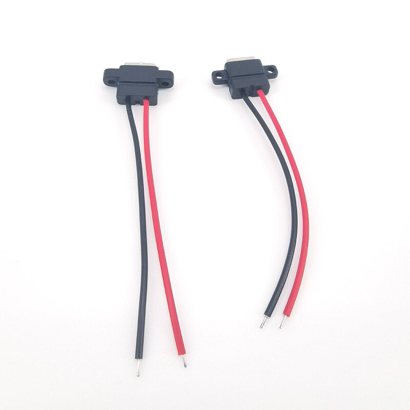 Conector USB 3,1 tipo C, cable de soldadura SMD SMT de 2 pines, puerto de carga rápida de alta corriente, enchufe hembra impermeable L1