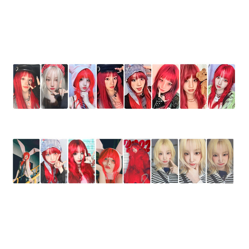 K-pop G -- Cartões Lomo i-dle, Yuqi SOLO YUQ1 Photocard, primeiro álbum Photo Print Cards, Red Postcard Set, coleção de fãs, 8pcs