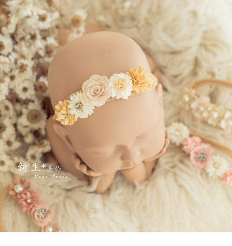 新生児用の伸縮性のある花のヘアバンド,女の赤ちゃんのヘッドバンド,写真アクセサリー