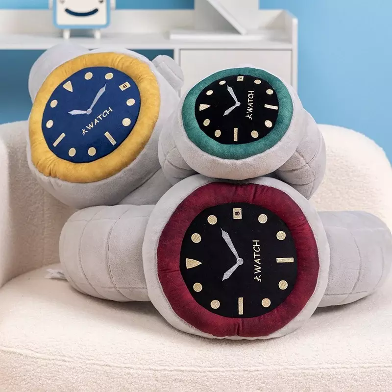 Zabawny zegarek pluszowa poduszka kołdra symulacyjna poduszka wypchane pluszowe zabawkowa Sofa dekoracja samochodu świetna kreatywny prezent urodzinowy