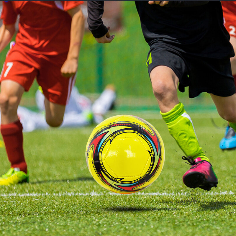 Bola de futebol de couro PU costurada à máquina para crianças, bolas de futebol escolar, impermeável, tamanho 5, esportes ao ar livre