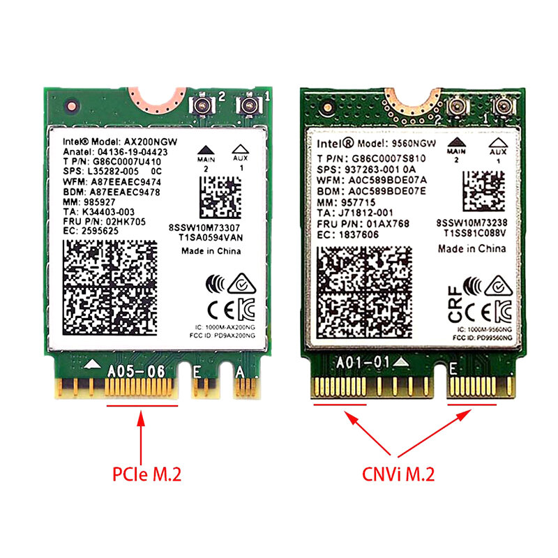 مهايئ M.2 NGFF to Mini PCI-E (PCIe + USB) لـ M.2 Wifi بلوتوث لاسلكي Wlan بطاقة إنتل AX200 9260 8265 8260 لأجهزة الكمبيوتر المحمول