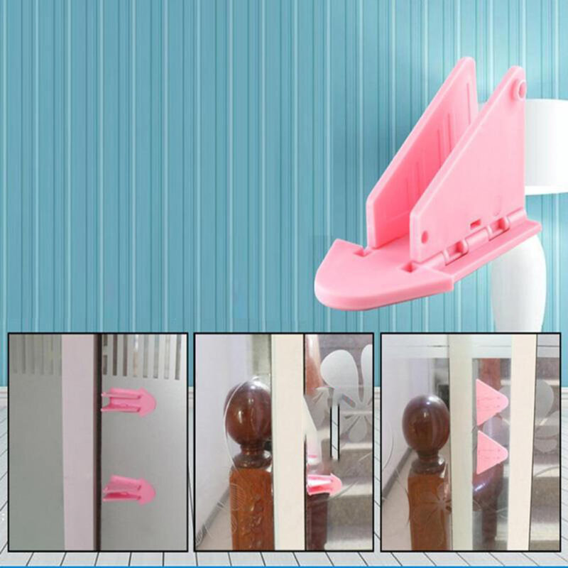 1/2/3/4/10Pcs Kinderen Veiligheid Schuifdeurslot Baby Care Venster Kast Lock garderobe Security Accessoire Slaapkamer Gang Roze