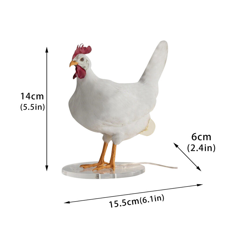박제 닭 램프 장식, 창의적인 시뮬레이션 암탉, 동물 닭 계란 조명, 집 휴일 파티 선물, 1 개