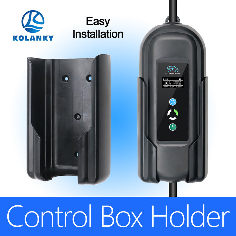 Kolanky cargador de vehículo eléctrico, soporte de caja de Control, gancho de Cable de carga EV, fácil de instalar