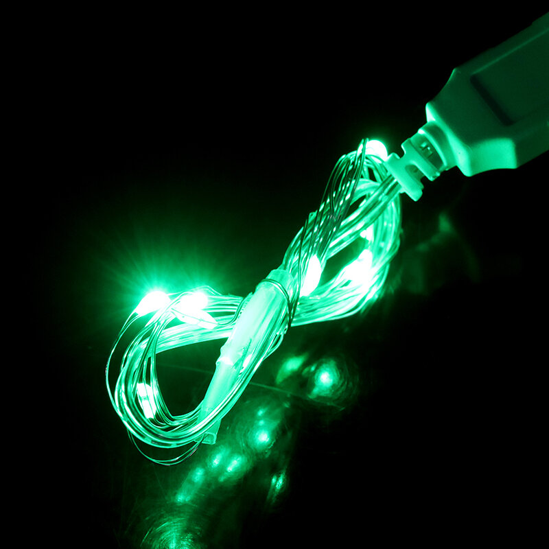Guirnalda de luces LED de alambre de cobre, 1M, USB, 10LED, luces de hadas impermeables para decoración de fiesta de boda y Navidad, 1 unidad