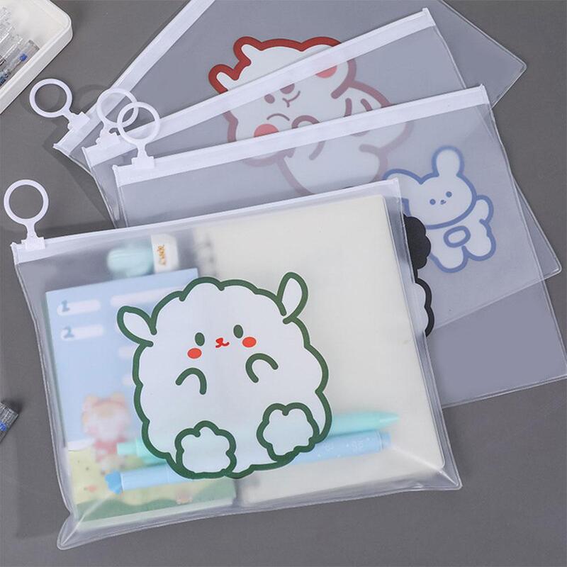 Estuche de lápices transparente con frívolo creativo, Bolsa Escolar portátil de Manga bonita, bolsa de papelería Kawaii, suministro de oficina