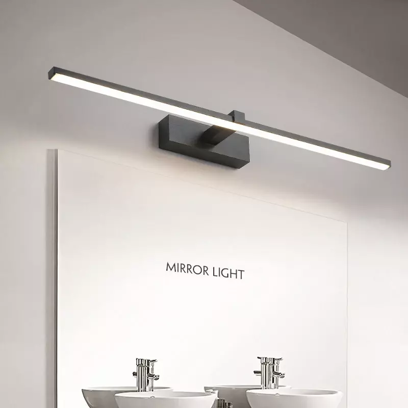 Modern Banheiro LED Wall Light Hardwares Lâmpada de parede Três Cores Luz Alumínio Led Preto Branco Banheiro Espelho Linha Luminária