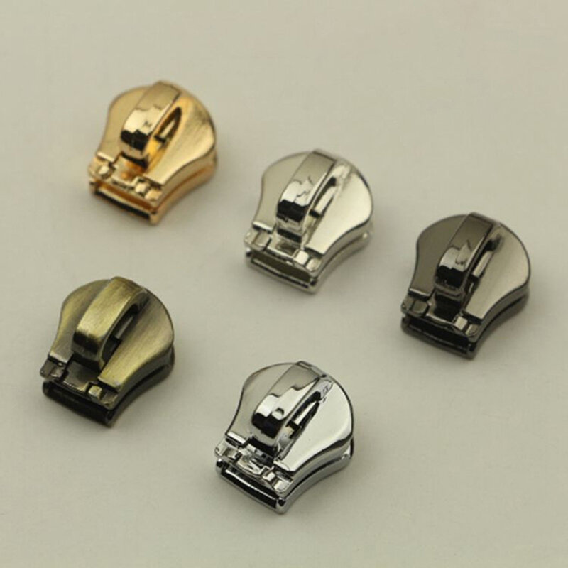 10Pcs 5# Metal Zipper Head Pull Zip Lock Bag Luggage Garment DIY Repair Kit Hardware Accessories