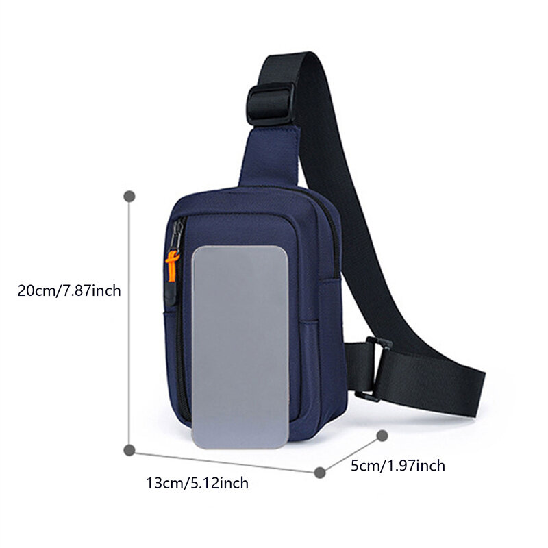 Fashionable men's small shoulder bag, high-quality and durable Oxford cloth handbag, portable crossbody bag, flap mini waist bag