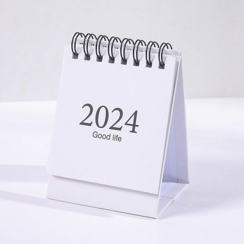 Calendário de mesa simples para estudantes, agenda, programação diária criativa, presentes do festival, material escolar e de escritório, 2024