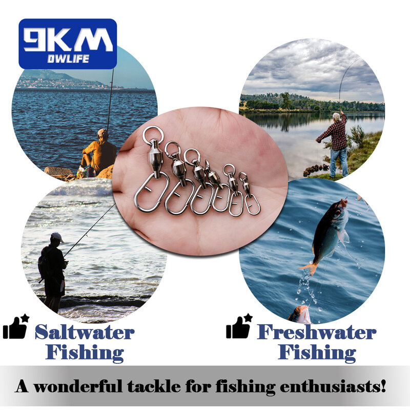Pivots de pêche à roulement à billes, 25 ~ 100 pièces, anneau fendu en acier inoxydable, connecteurs de leurre de pêche à la carpe
