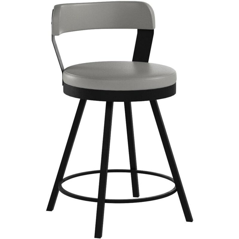 25 w SH krzesło kawiarniane obrotowe krzesło o wysokości blatu (zestaw 2) szare meble do kawiarni