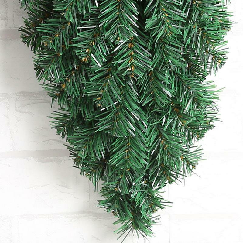 Upside Down Árvore Hangings Porta Artificial, Fade Resistant, PVC, ornamento de Natal, reutilizáveis decorações festivas, 18x10"