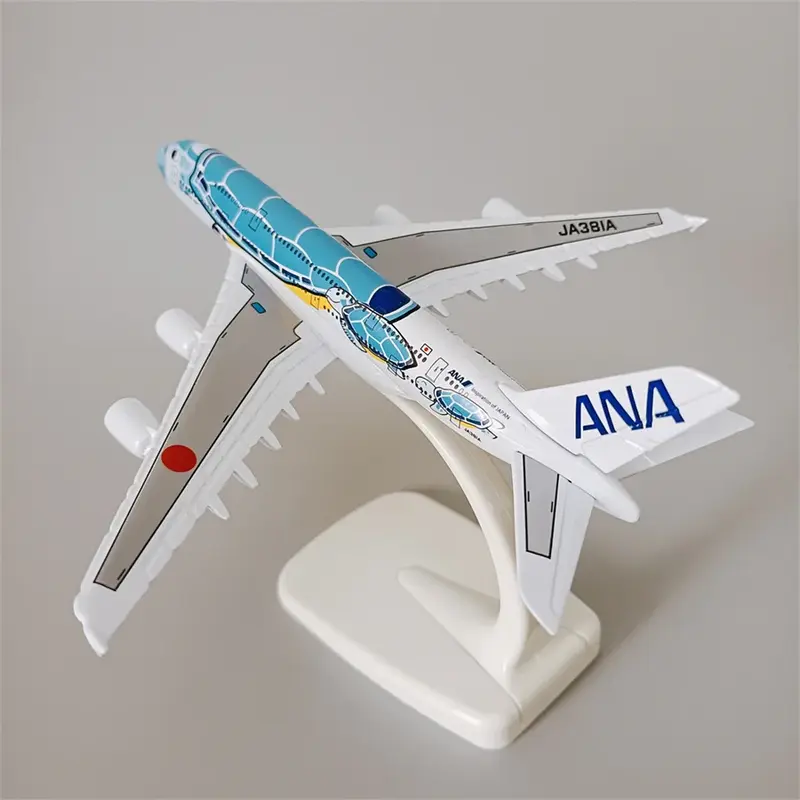 14*16cm Luft Japan ana Airlines Cartoon Meeres schildkröte Airbus A380 Airways Metall legierung Druckguss Flugzeug Modellflug zeug