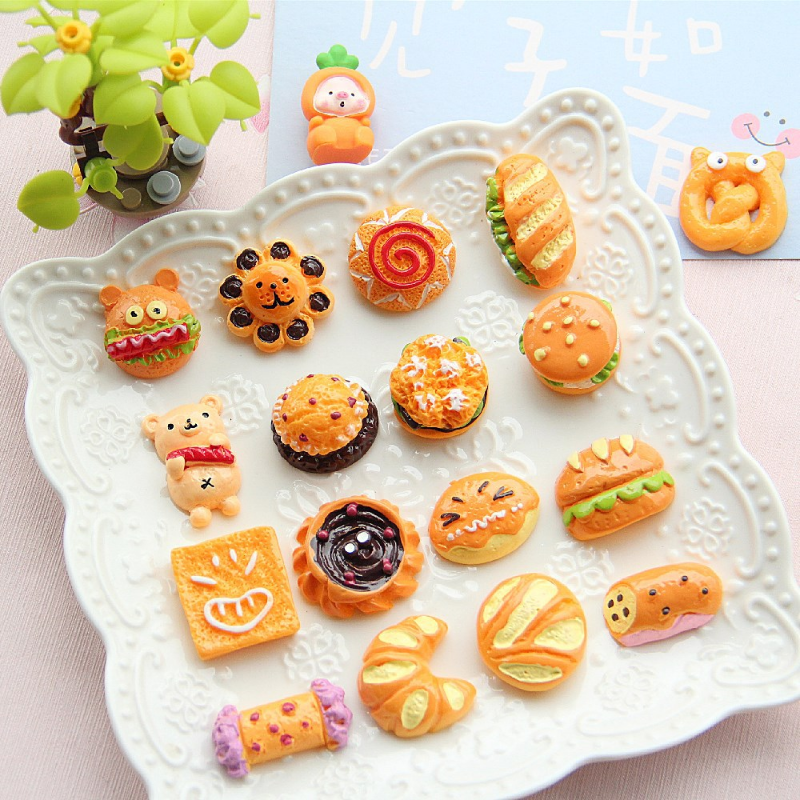 Miniatura Candy Toy Simulado Pão Sobremesa DIY Mini Kawaii Pequenos Enfeites Boneca Casa Cozinha Comida Brincar Brinquedos Modelo Kids Presentes