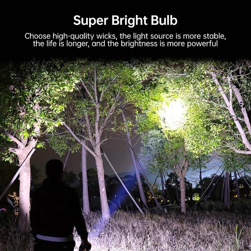 1pc 7 LED High Power Flashlight Portable Flashlight For Outdoor Patrol Fishing USB Charging COB Side Light