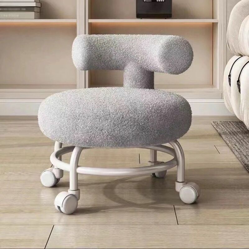 เก้าอี้สตูลแบบมีล้อเลื่อนพร้อมพนักพิงเก้าอี้สำหรับห้องนั่งเล่น