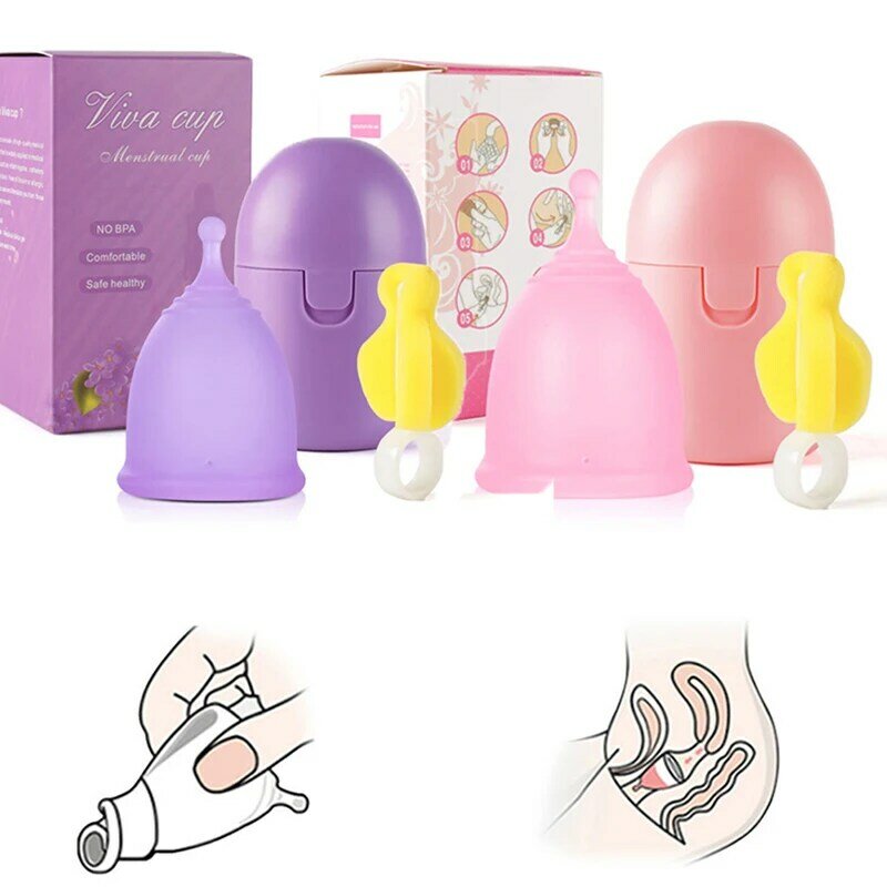 Silicone Menstrual Cup Set Portable Menstrual Cup Sterelizer Disinfection Box