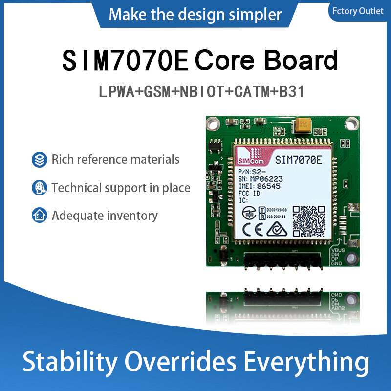 Simcom Sim7070e Breakout Board Multi-Band CAT-M Nb-Iot Gprs Module 850/900/1800/1900Mhz Triple Mode Compatibel Met Sim7000