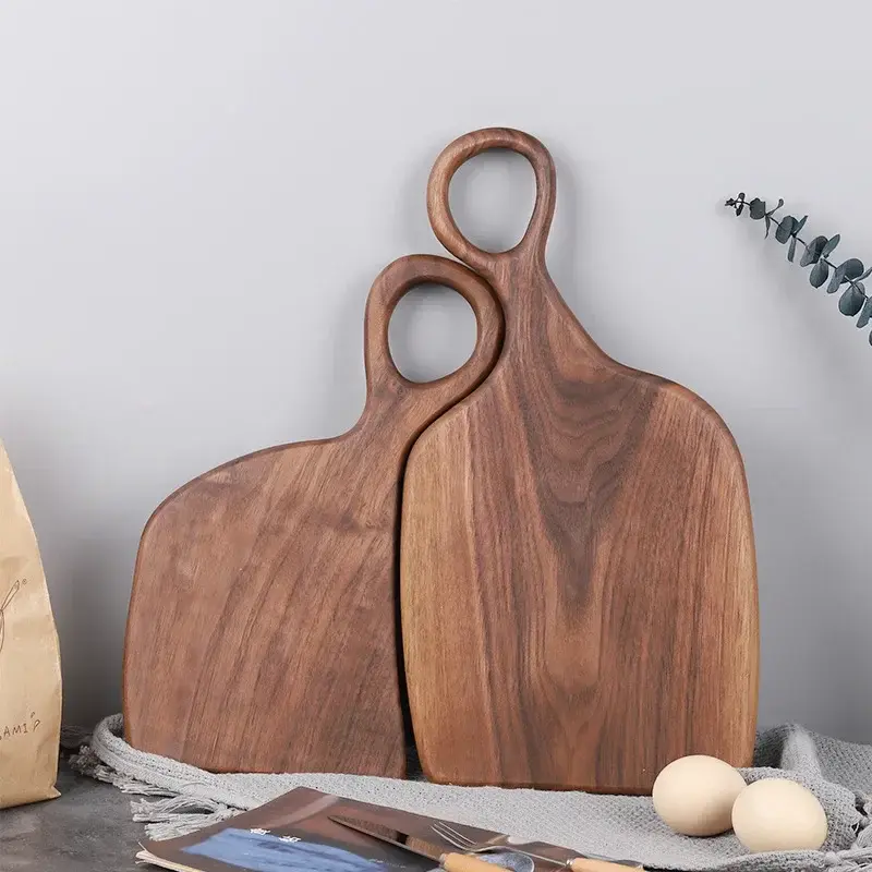 Tabla de cortar de madera de nogal negro, bandeja de pan creativa de madera maciza, tabla para picar frutas, herramienta de cocina