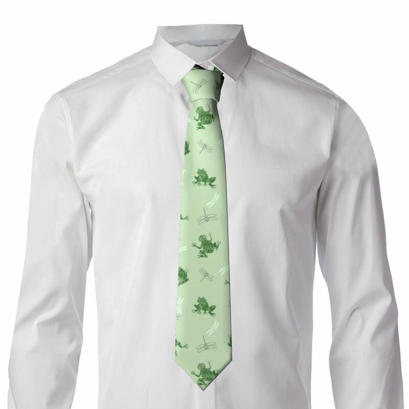 Gravata de sapo verde magro e libélula masculina, gravata estilo livre, festa de casamento, moda