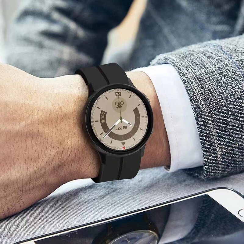 Correa de silicona sin huecos para Samsung Galaxy watch 5/4, pulsera magnética Original para reloj 4, Correa clásica, 40mm, 44mm, 5 Pro, 45mm