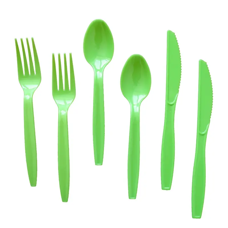 10/20/30/50 buah peralatan makan sekali pakai berwarna berkualitas tinggi garpu pisau sendok pesta ulang tahun keluarga mengumpulkan perlengkapan grosir