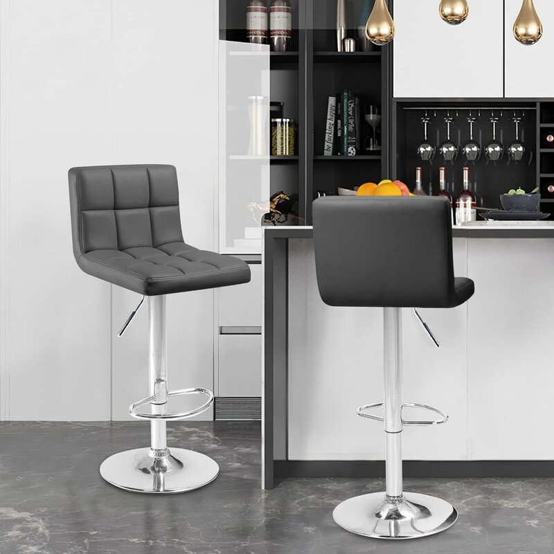 Барные стулья, современные кожаные регулируемые в высоту стулья, без подлокотников, кухонные барные стулья, гидравлические барные стулья