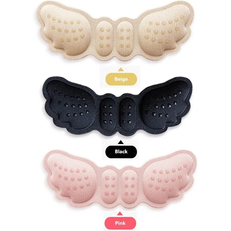 Woman High-heeled Shoes Heel protection pad Butterfly shaped self-adhesive adjustable size pad Foot care anti shake heel pad