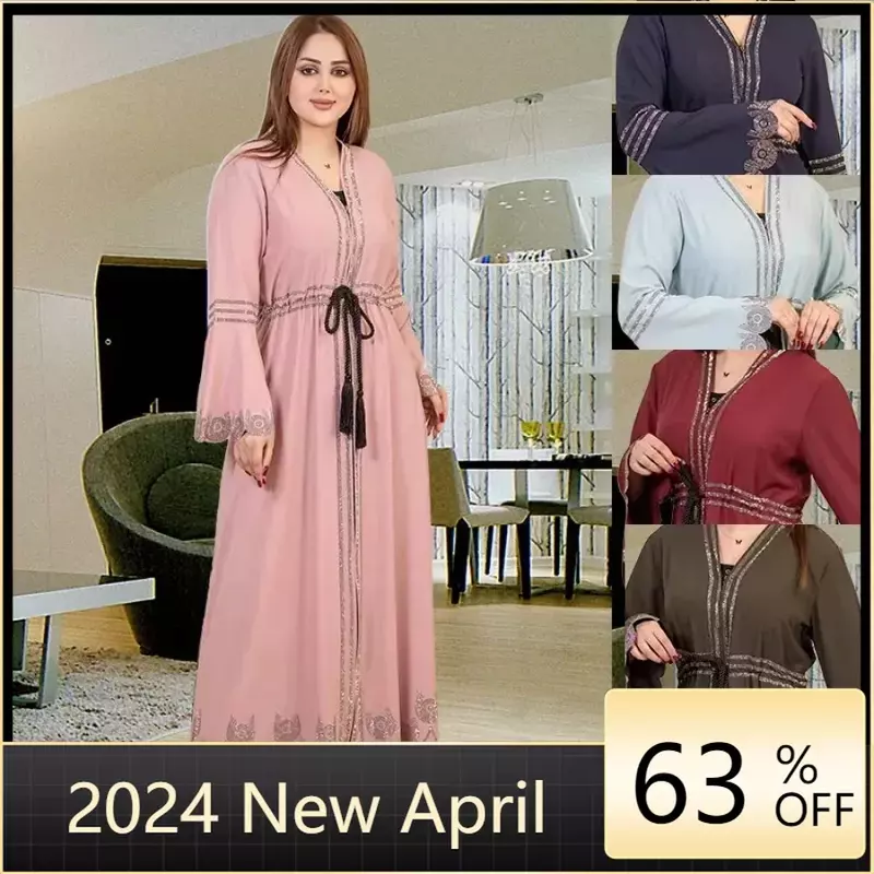 Plus Size African Long Dresses for Women 2024 Traditional Nigeria Luxury HotDrill Caftan Dress Abaya Musulman Robe Femme Clothes