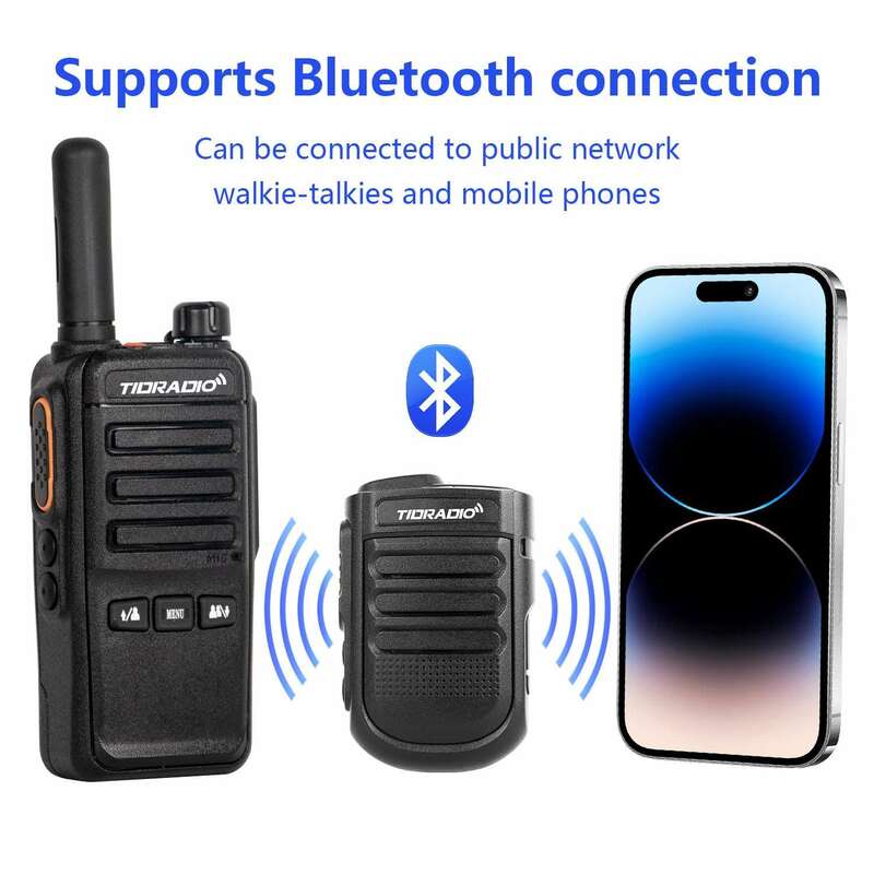TIDRADIO-Mini radios Walperforated Talkie sans fil, microphone PTT sans fil, Bluetooth, iPhone et téléphone Android, application Zello
