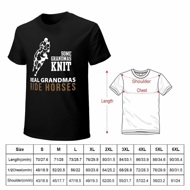 SOcler-T-shirt GRANDMAS KNIT REAL GRANDMAS RIDE Horses pour hommes, vêtements mignons, T-shirt Anime