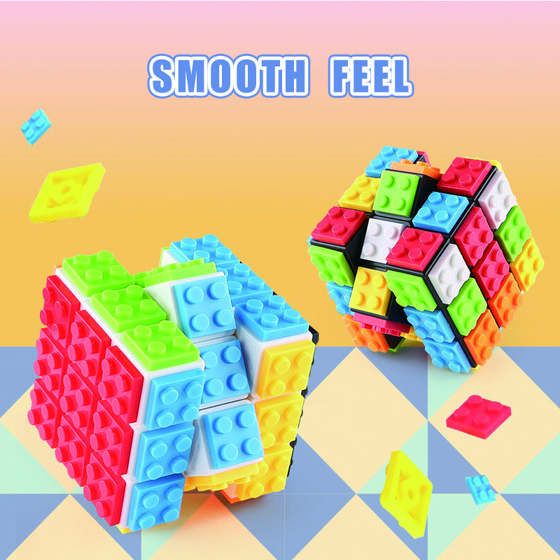 Building Blocks Cube Puzzle Decompression Fidget Toy Magic Cube Intelligence Assembled Puzzle Educational Toy For Children Gift