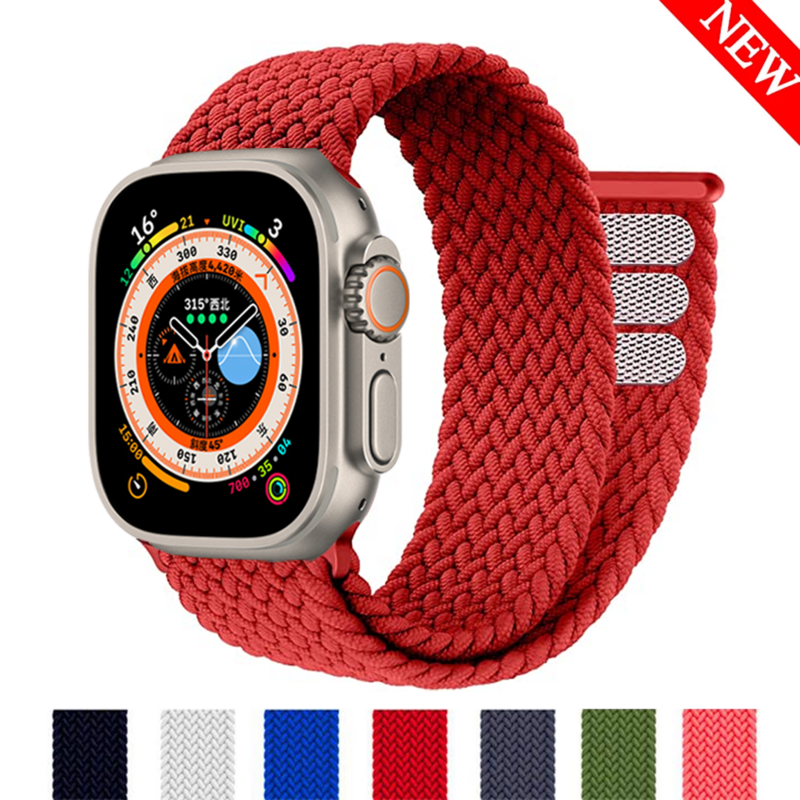 Braided Solo Loop For Apple watch Ultra band 49mm 45mm 41mm 44mm 40mm 42mm correa bracelet iWatch series 9 7 SE 8 6 5 4 3 strap