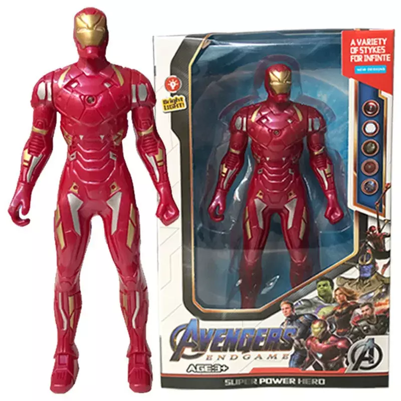 17ซม. ของเล่นเด็กมาร์เวลหุ่นอะนิเมะสไปเดอร์แมนฮัลค์ฟิกเกอร์ Iron Man แอคชั่นเด็กของเล่นคริสต์มาสของขวัญตุ๊กตางานอดิเรกเรืองแสง