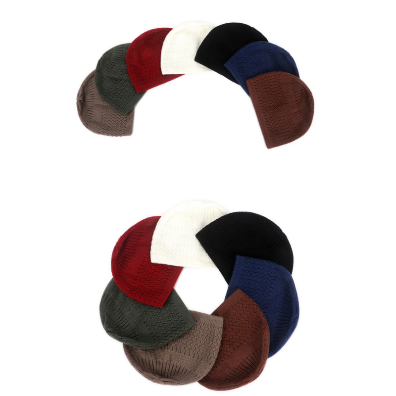 Мужские вязаные мусульманские молитвенные шапки 2023, мужские турецкие облегающие шапки, кепка, мужская шапка, исламский Рамадан, еврейские теплые мужские облегающие шапки