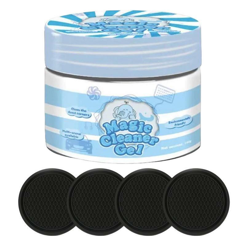 Car Cleaning Gel 2-in-1 Car Putty Gel And Car Coaster Car Putty Auto Detailing Tools For Cleaning Vents Seats Keyboard Computer