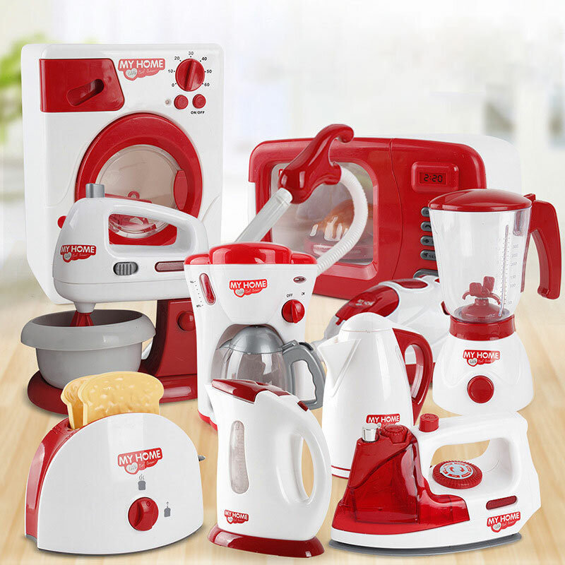 Eletrodomésticos Pretend Play Cozinha Brinquedos, Máquina De Café, Torradeira, Liquidificador, Aspirador De Pó, Cozinhar Brinquedos para Crianças
