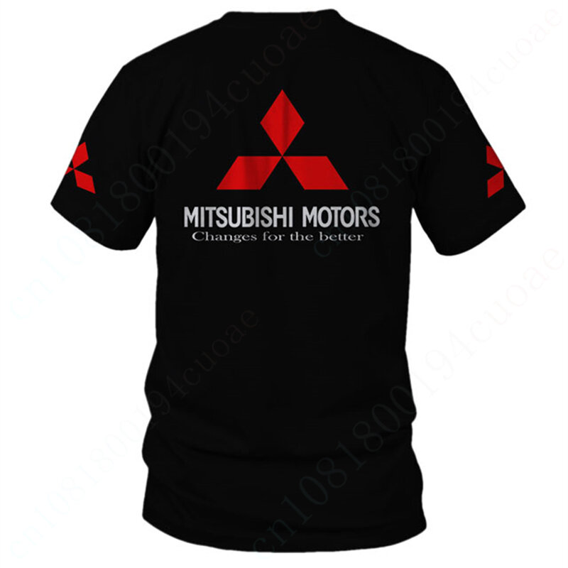 Mitsubishi-camisetas de Anime Unisex, ropa transpirable, Harajuku, manga corta, informal, de gran tamaño